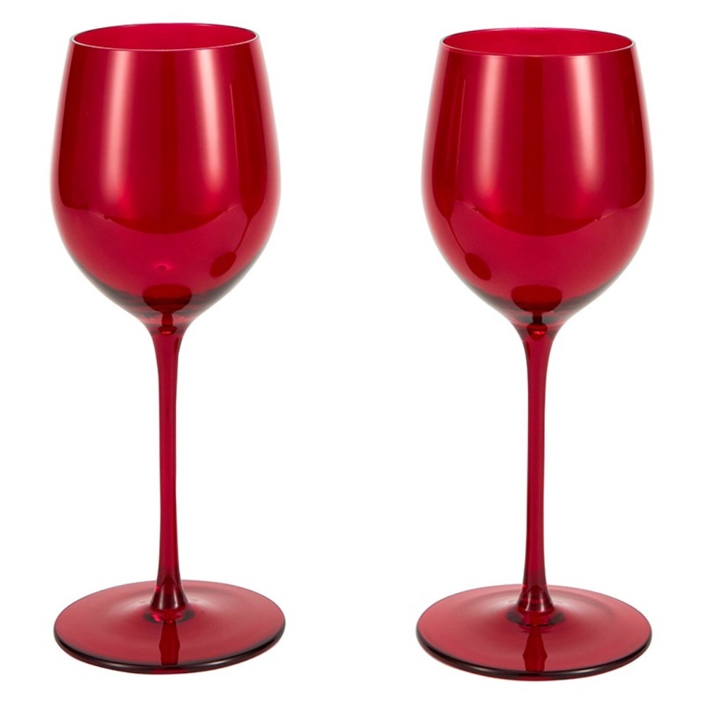 NIB CHIC & TONIC Colored Wine Glasses - Set of 2